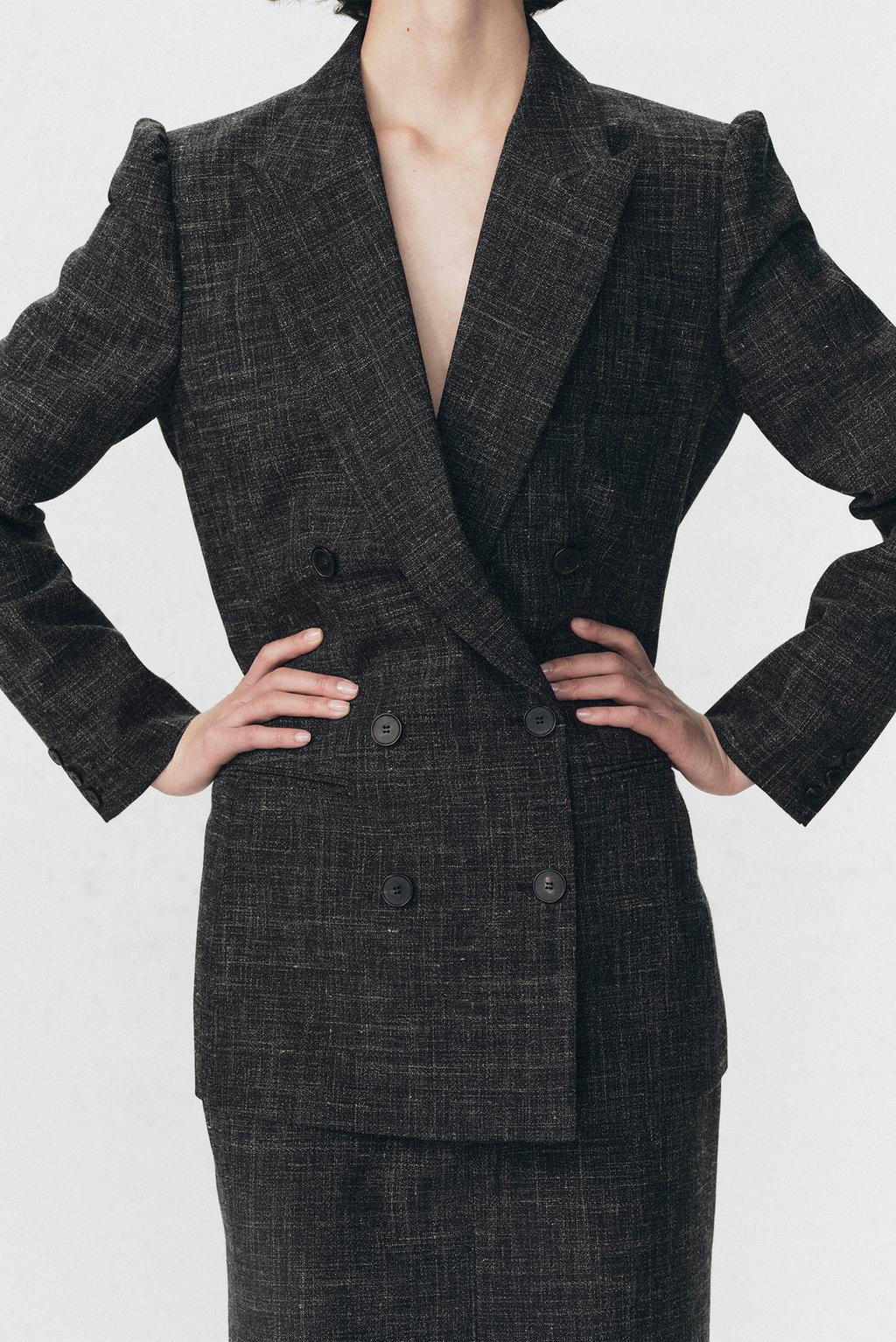 Двубортный пиджак из шерсти soshiotsuki x zara