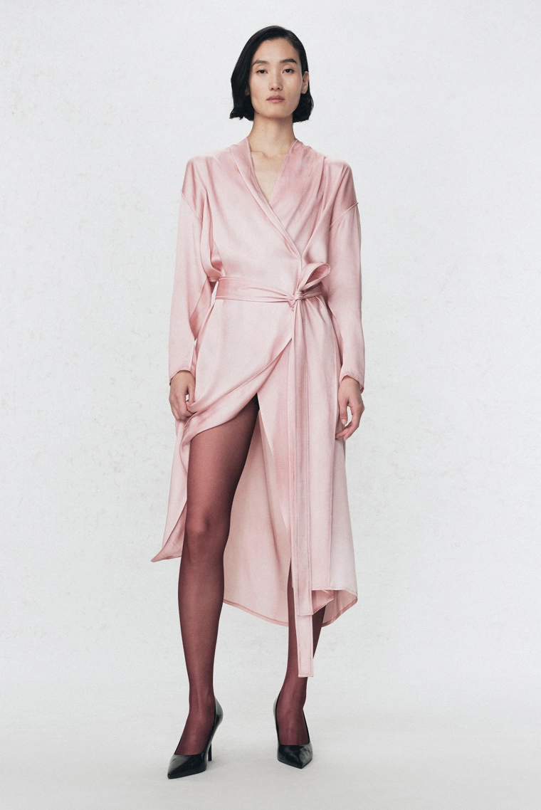 Платье с поясом из атласа soshiotsuki x zara