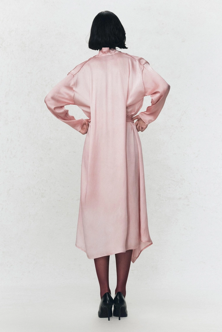 Платье с поясом из атласа soshiotsuki x zara