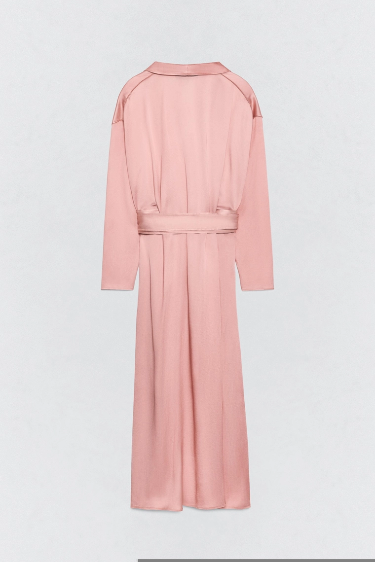 Платье с поясом из атласа soshiotsuki x zara