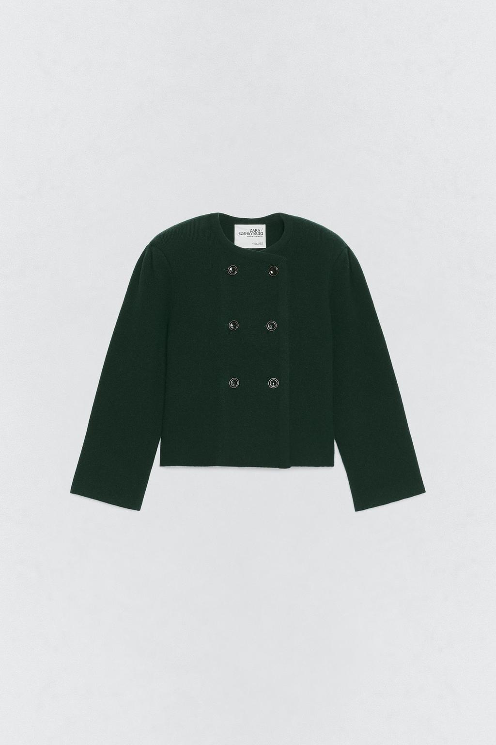 Жакет с плечевыми накладками из шерсти soshiotsuki x zara