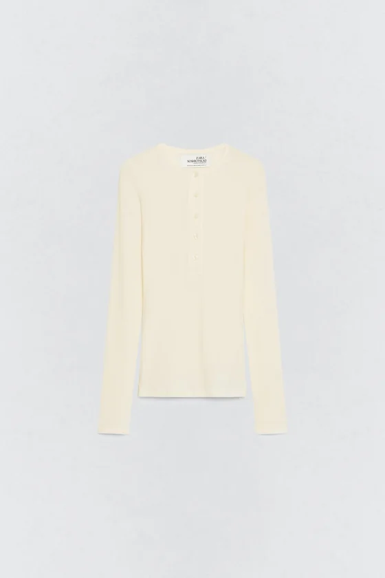 Футболка с воротником хенли от soshiotsuki x zara