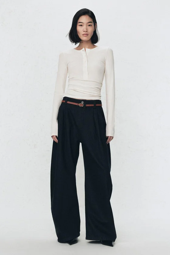 Футболка с воротником хенли от soshiotsuki x zara