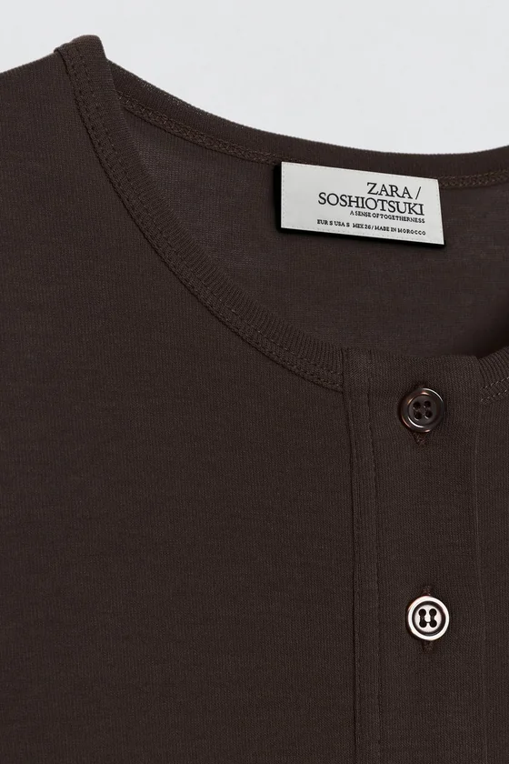 Футболка с воротником хэнли soshiotsuki x zara
