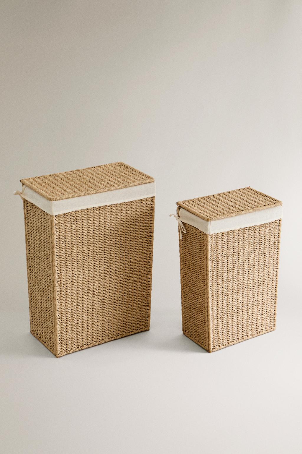 Корзина для белья с текстильной подкладкой