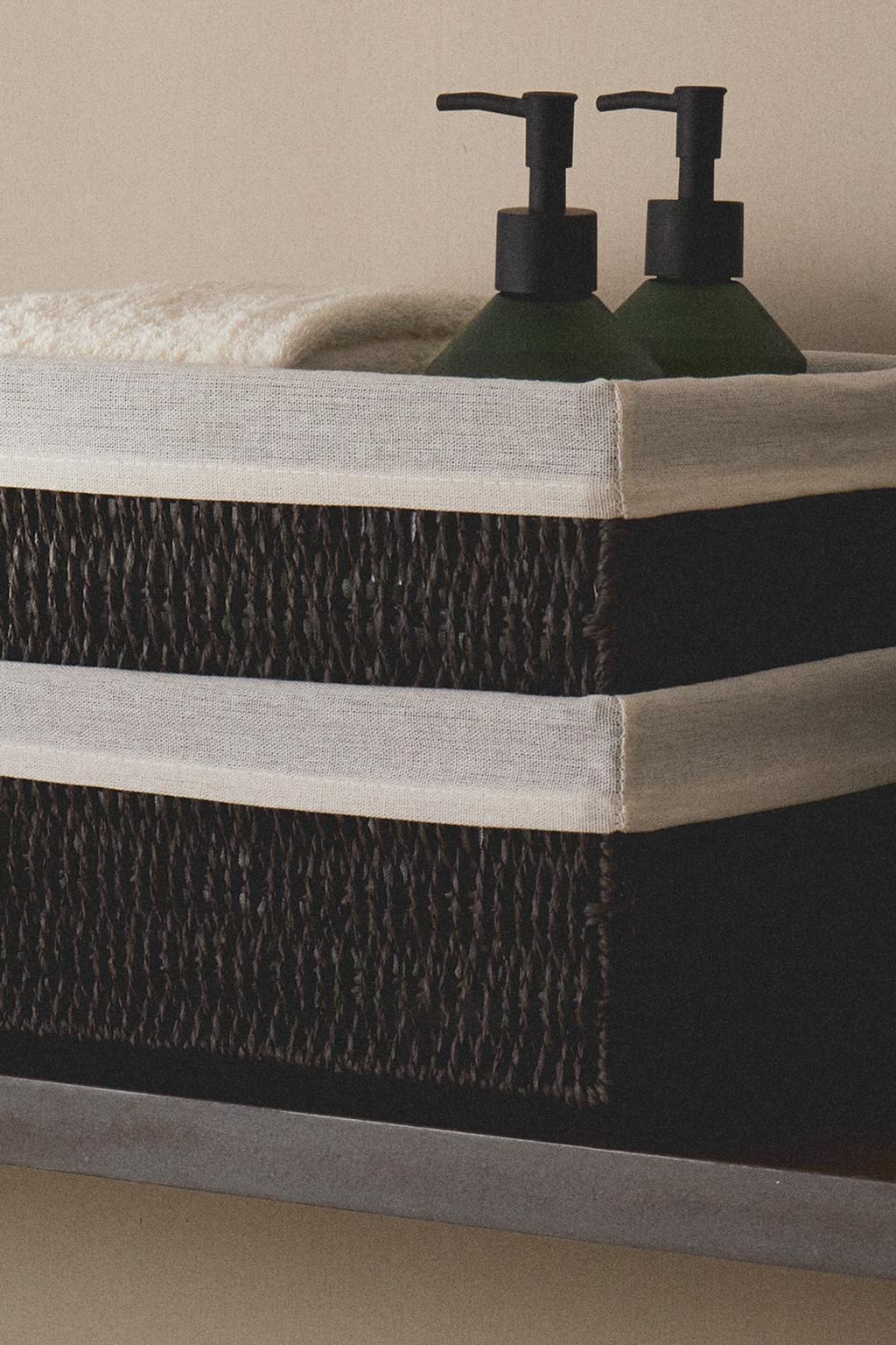 Прямоугольная тканевая корзина для интерьера