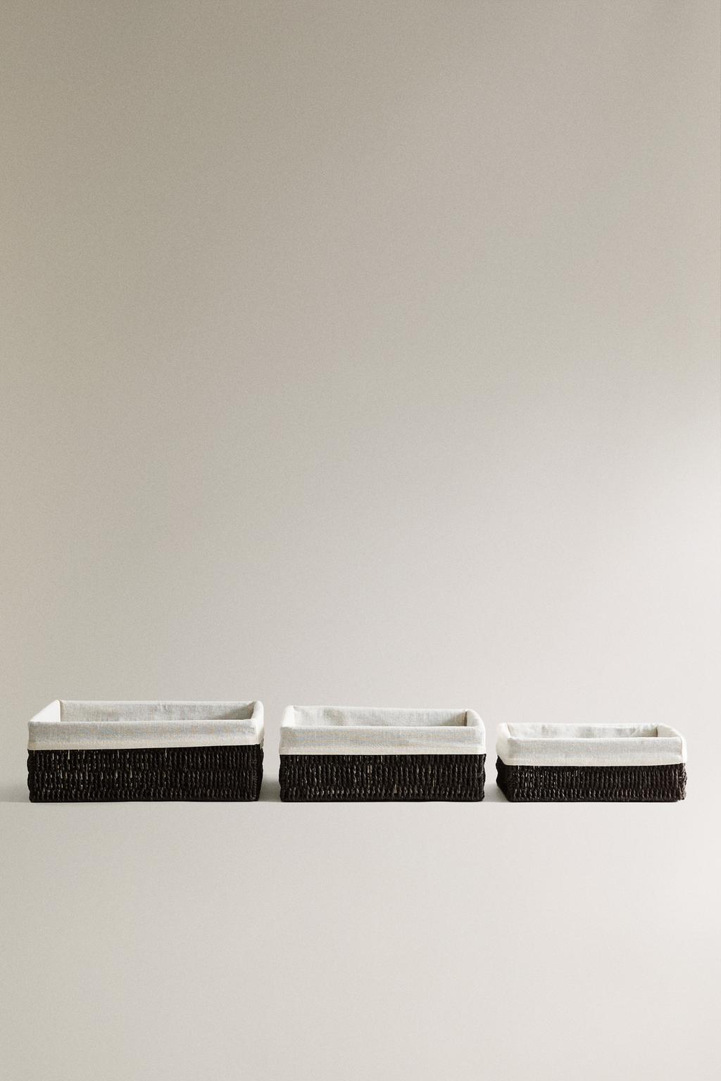 Прямоугольная тканевая корзина для интерьера