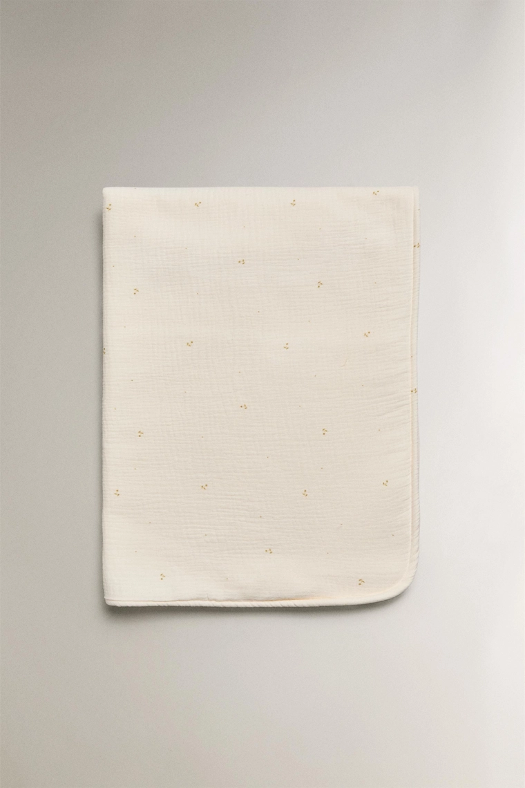 Детский цветочный муслиновый плед