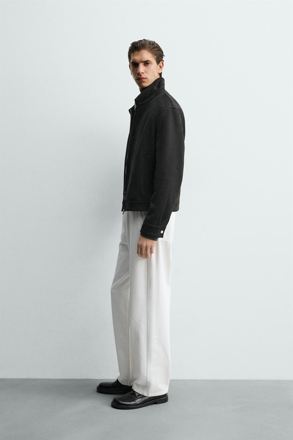 УКОРОЧЕННАЯ КУРТКА ИЗ ИСКУССТВЕННОЙ ЗАМШИ