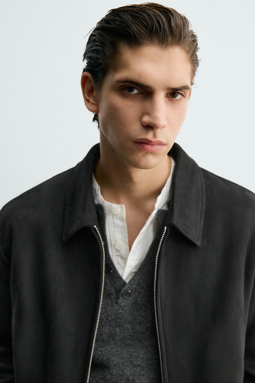 УКОРОЧЕННАЯ КУРТКА ИЗ ИСКУССТВЕННОЙ ЗАМШИ