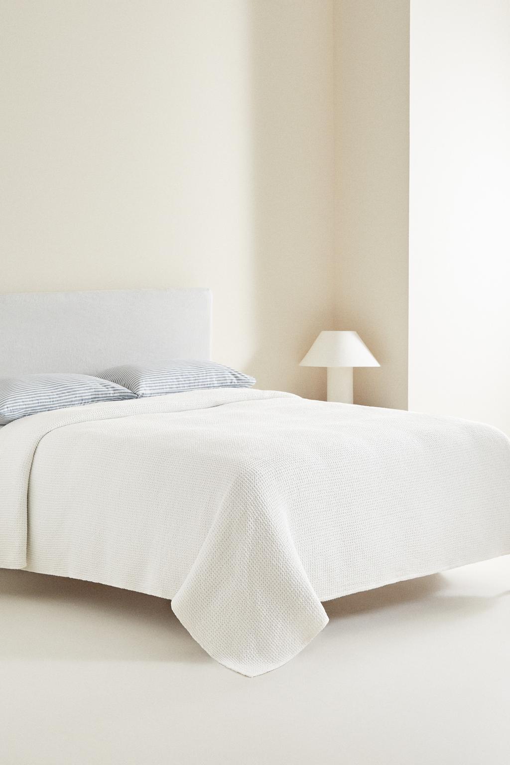 Покрывало из хлопка с мини-вафельным узором