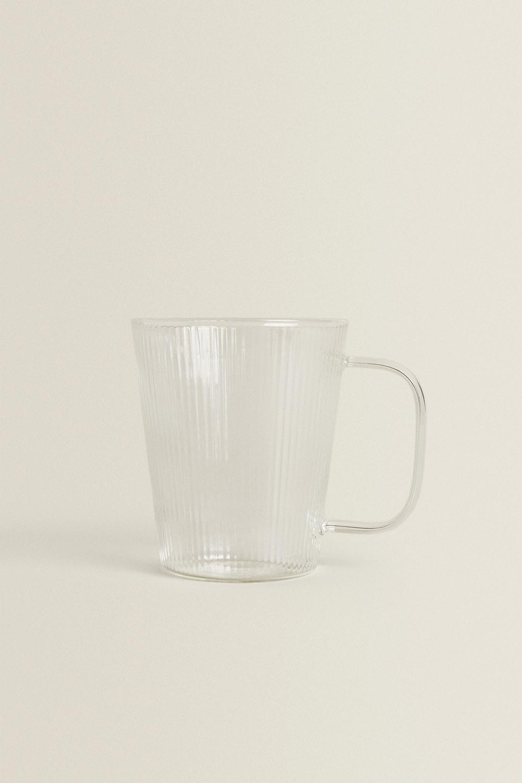 Стеклянная кружка из боросиликатного стекла c линиями