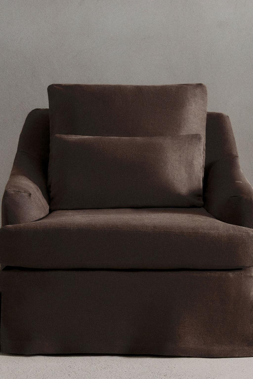 Кресло 01 с чехлом из льна