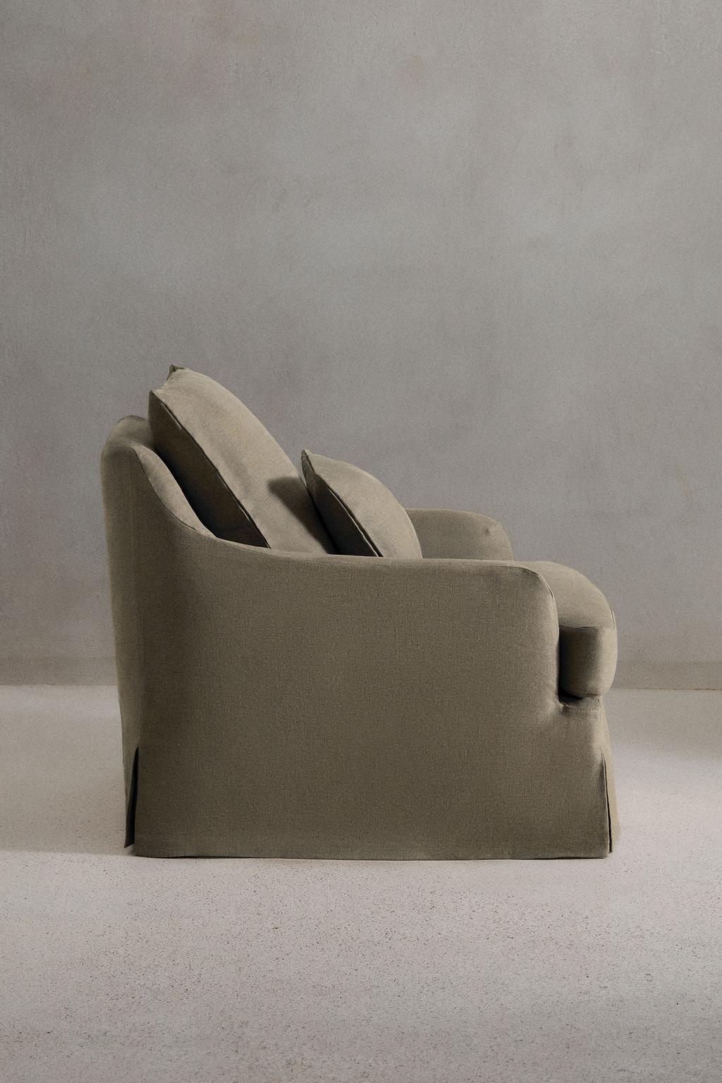 Кресло 01 с чехлом из льна