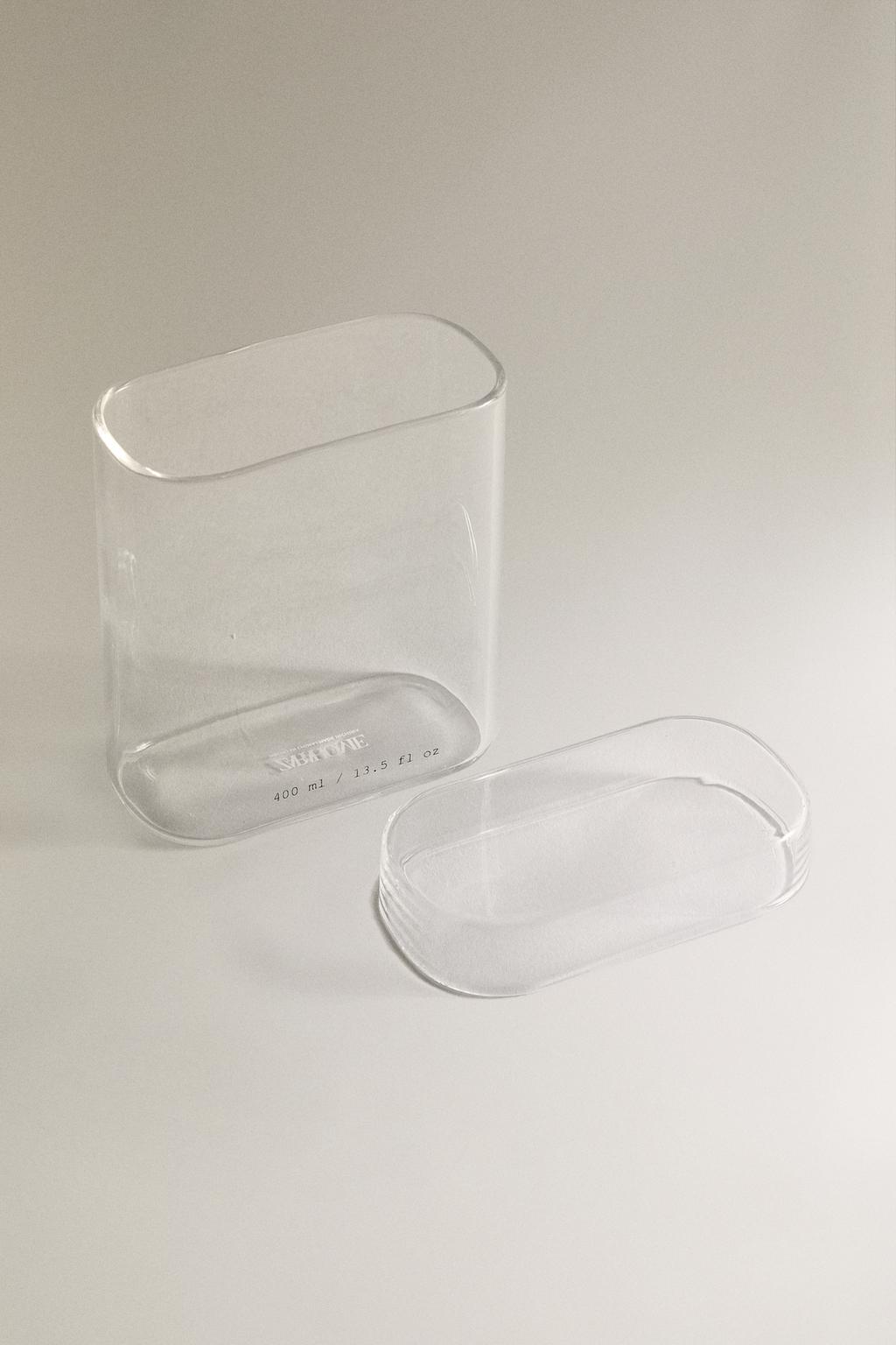 Банк для ванной комнаты из боросиликатного стекла с буквами