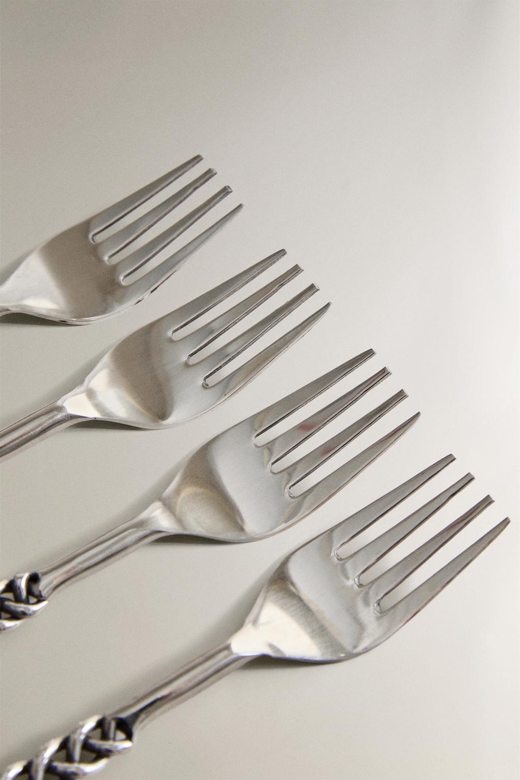 Набор десертных вилок с оплетенными металлическими ручками (набор из 4)