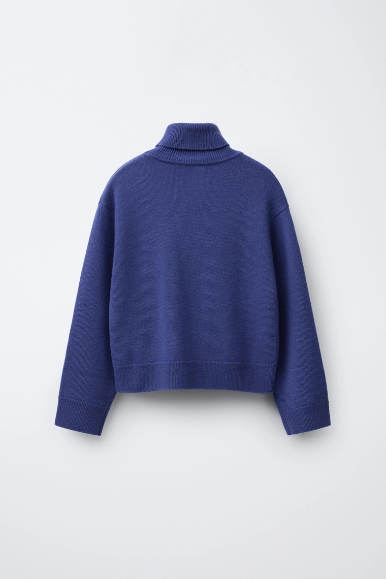 СВИТЕР ИЗ 100% ШЕРСТИ С ВОРОТНИКОМ-СТОЙКОЙ