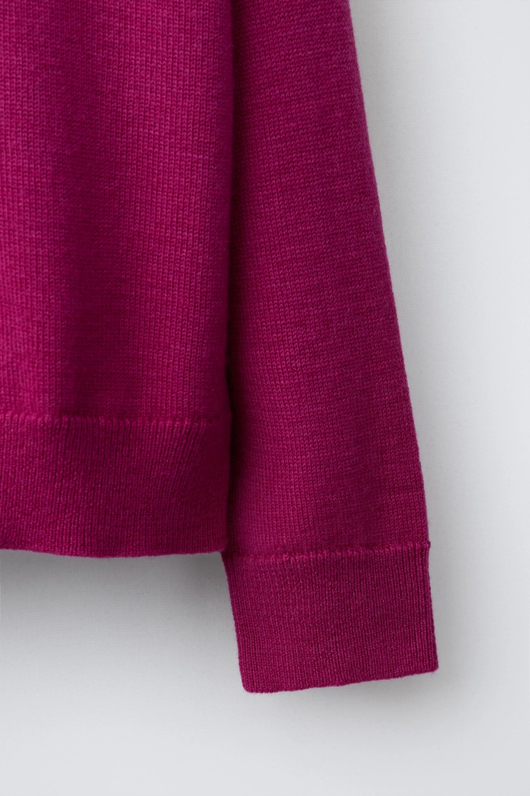 СВИТЕР ИЗ 100% ШЕРСТИ С ДВОЙНЫМ ВОРОТНИКОМ