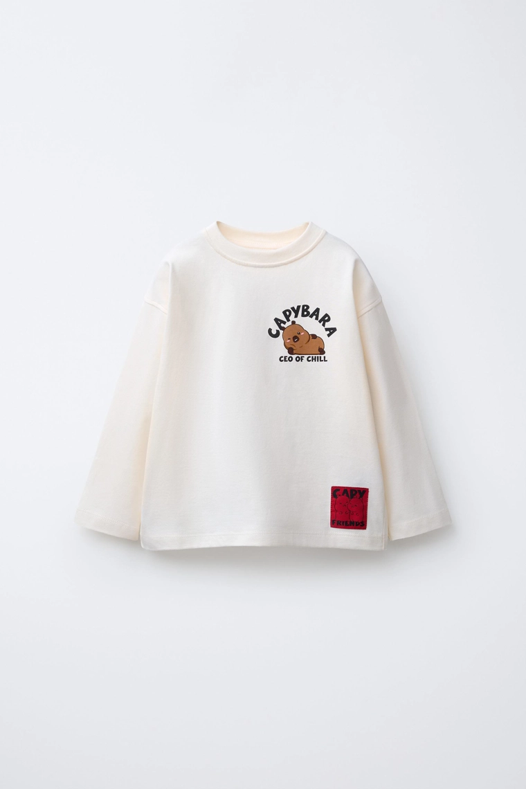 ФУТБОЛКА С ПРИНТОМ «КАПИБАРА КАПИФАН» ©