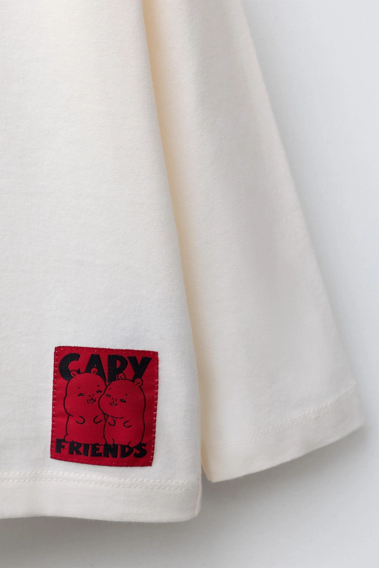 ФУТБОЛКА С ПРИНТОМ «КАПИБАРА КАПИФАН» ©