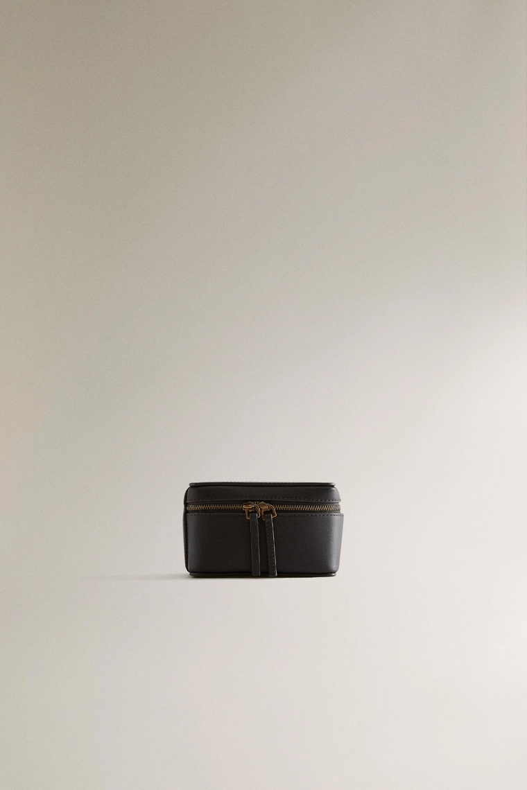 Маленькая кожаная коробка для ювелирных изделий для путешествий