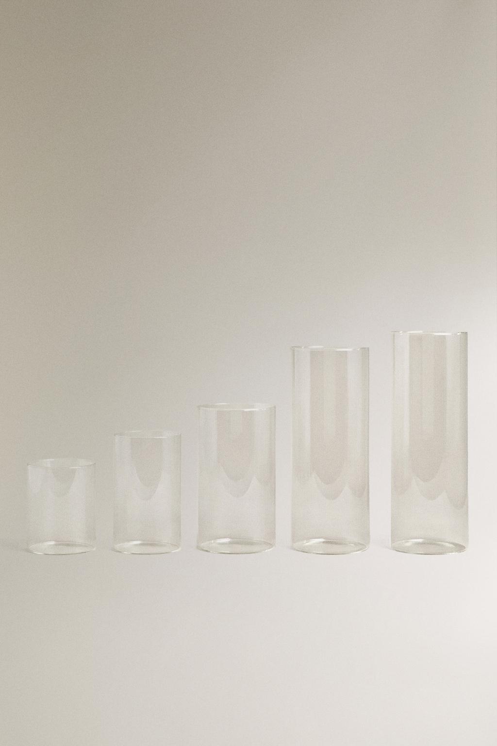 Цилиндрическая ваза-фонарь из боросиликатного стекла