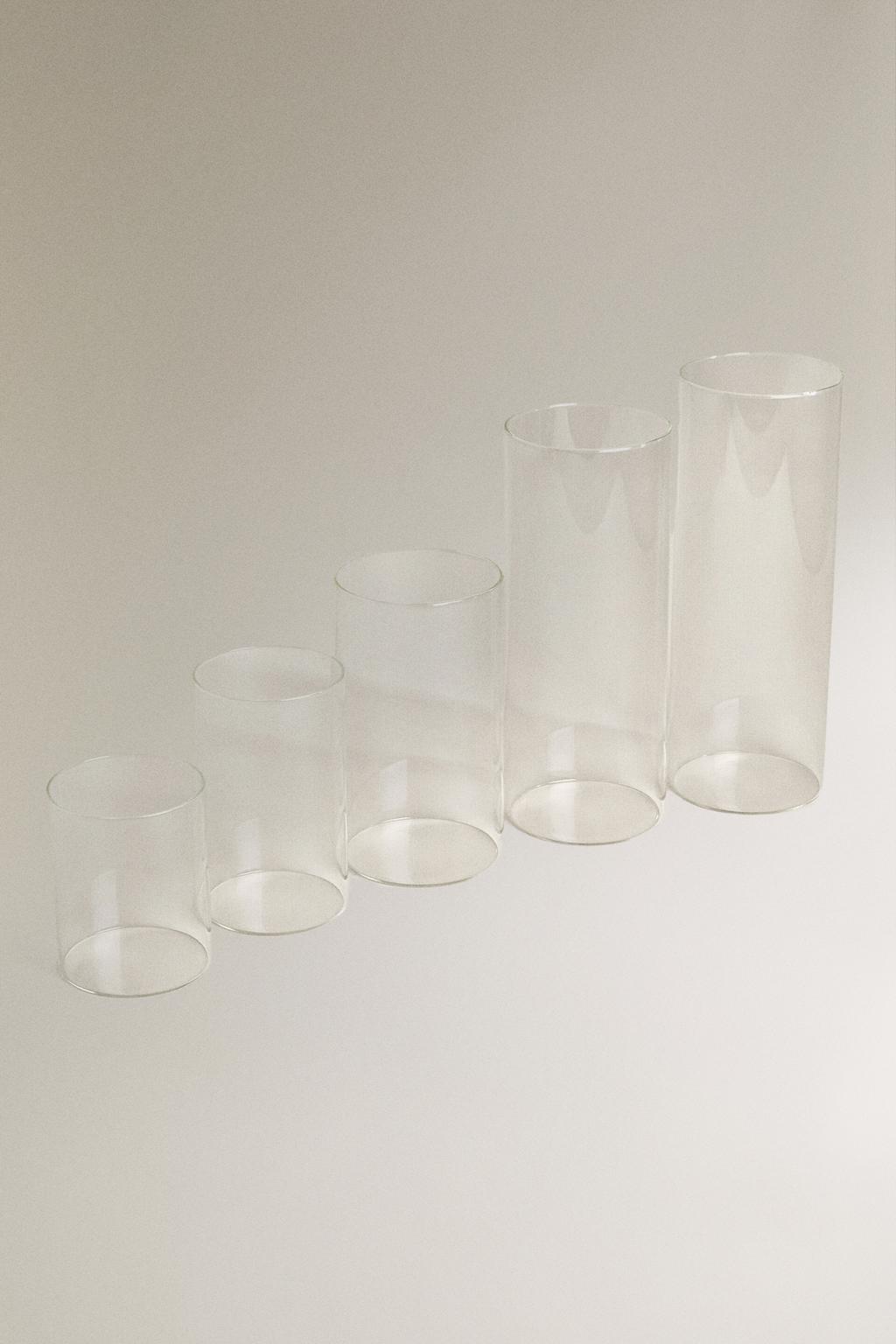 Цилиндрическая ваза-фонарь из боросиликатного стекла