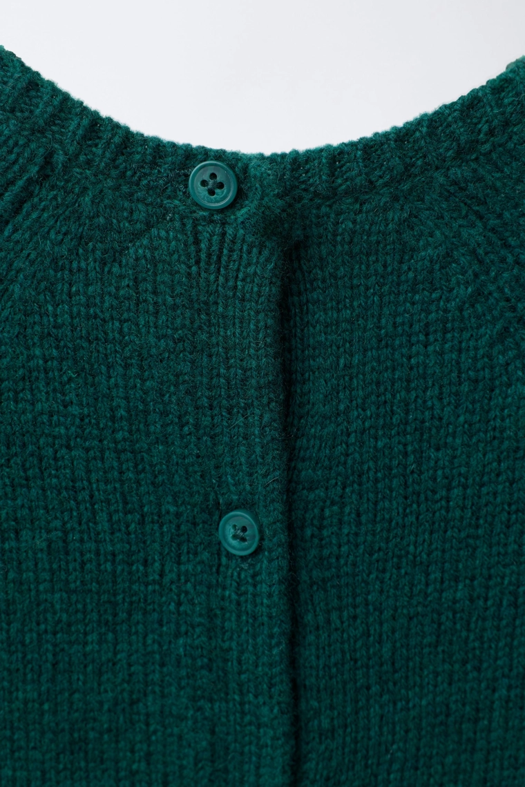 ТРИКОТАЖНЫЙ КОМБИНЕЗОН ИЗ СМЕСОВОЙ ШЕРСТИ С ВЫШИВКОЙ КРОЛИКА