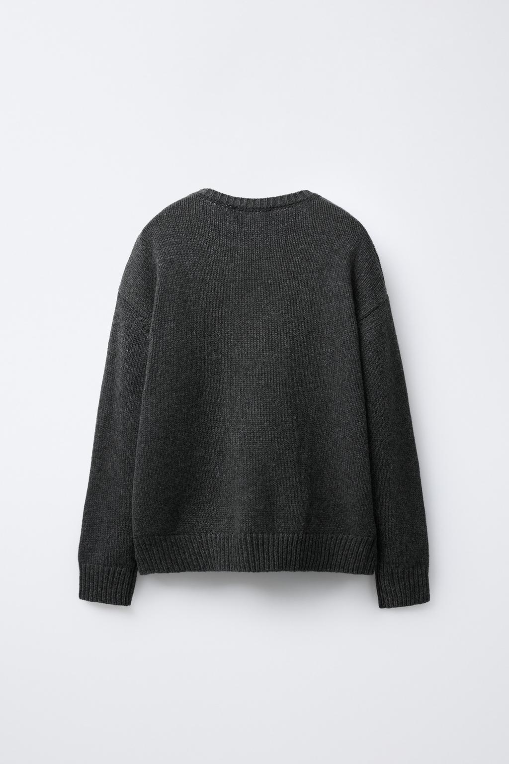 ВЯЗАНЫЙ СВИТЕР ИЗ ШЕРСТИ С ВЫШИТОЙ МЫШКОЙ