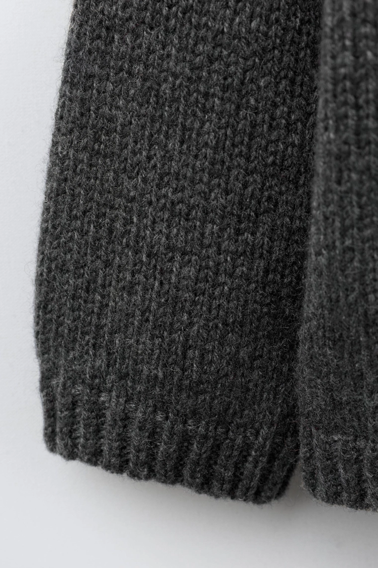 1-6 ЛЕТ/ ВЯЗАНЫЙ СВИТЕР С ВЫШИТОЙ МЫШКОЙ И ШЕРСТЬЮ