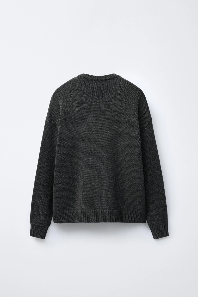 ВЯЗАНЫЙ СВИТЕР ИЗ ШЕРСТИ С ВЫШИТЫМ ОЛЕНЕМ И СЕРДЦАМИ