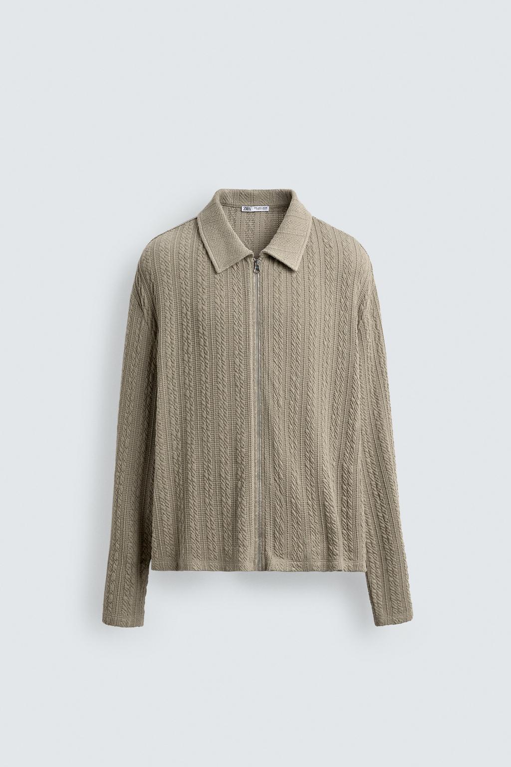 КУРТКА С ТКАНЫМ УЗОРОМ И ЗАСТЕЖКОЙ-МОЛНИЕЙ