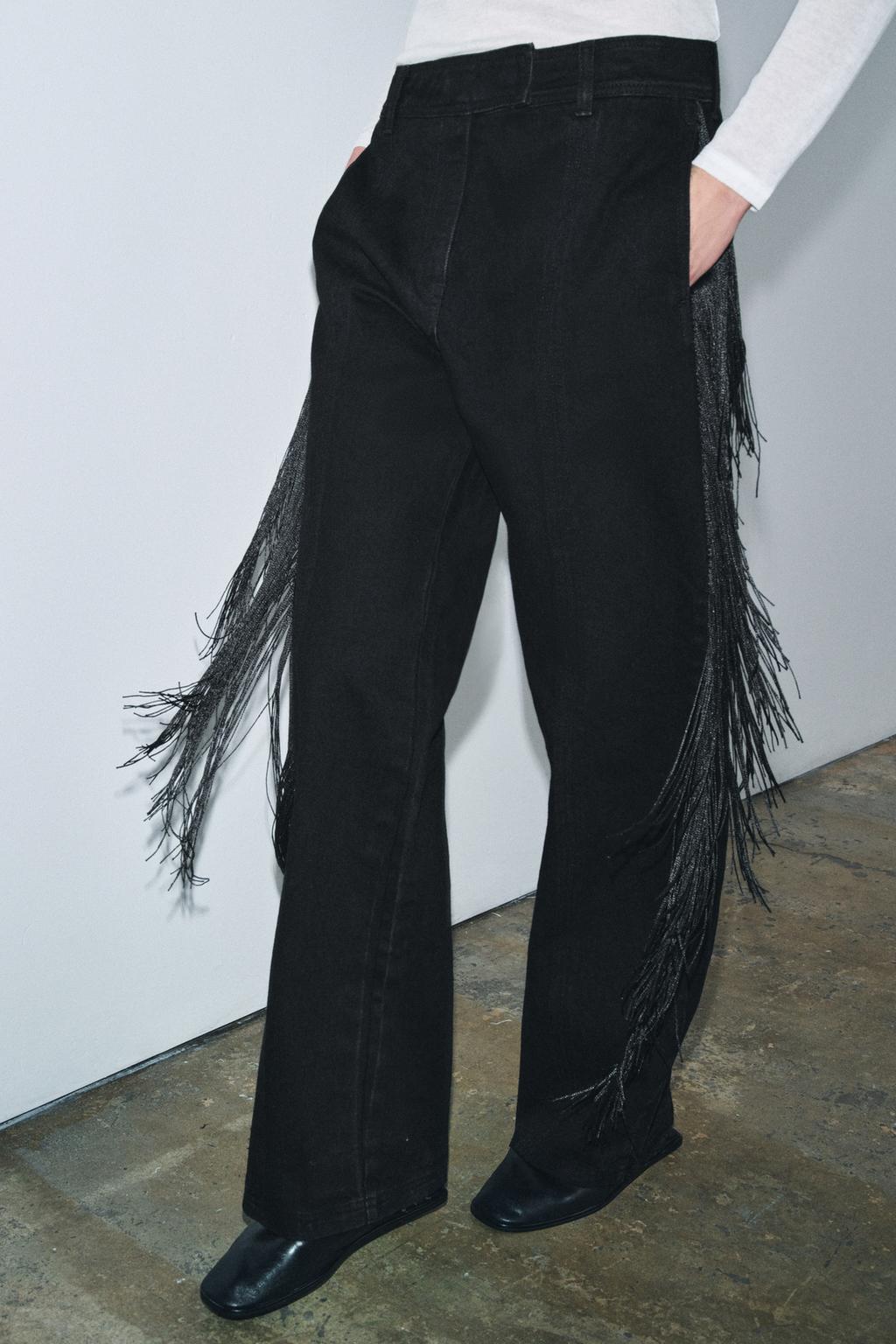 БРЮКИ С БАХРОМОЙ ZW COLLECTION LIMITED EDITION