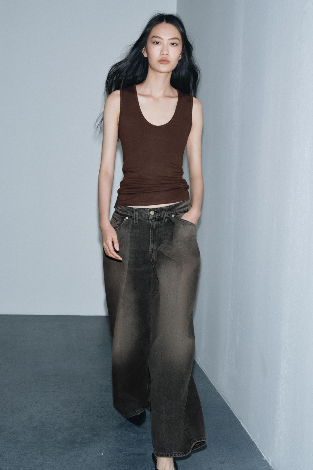 ДЖИНСЫ ZW COLLECTION WIDE LEG СО СРЕДНЕЙ ПОСАДКОЙ И ВЫТАЧКАМИ