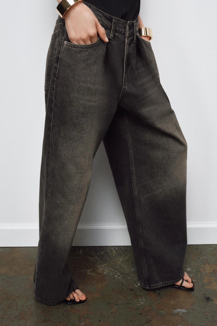 ДЖИНСЫ ZW COLLECTION WIDE LEG СО СРЕДНЕЙ ПОСАДКОЙ И ВЫТАЧКАМИ