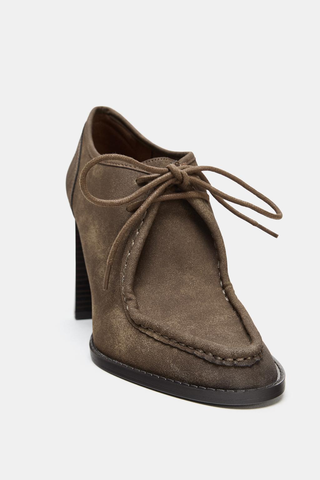 ТУФЛИ НА ВЫСОКОМ КАБЛУКЕ СО ШНУРОВКОЙ