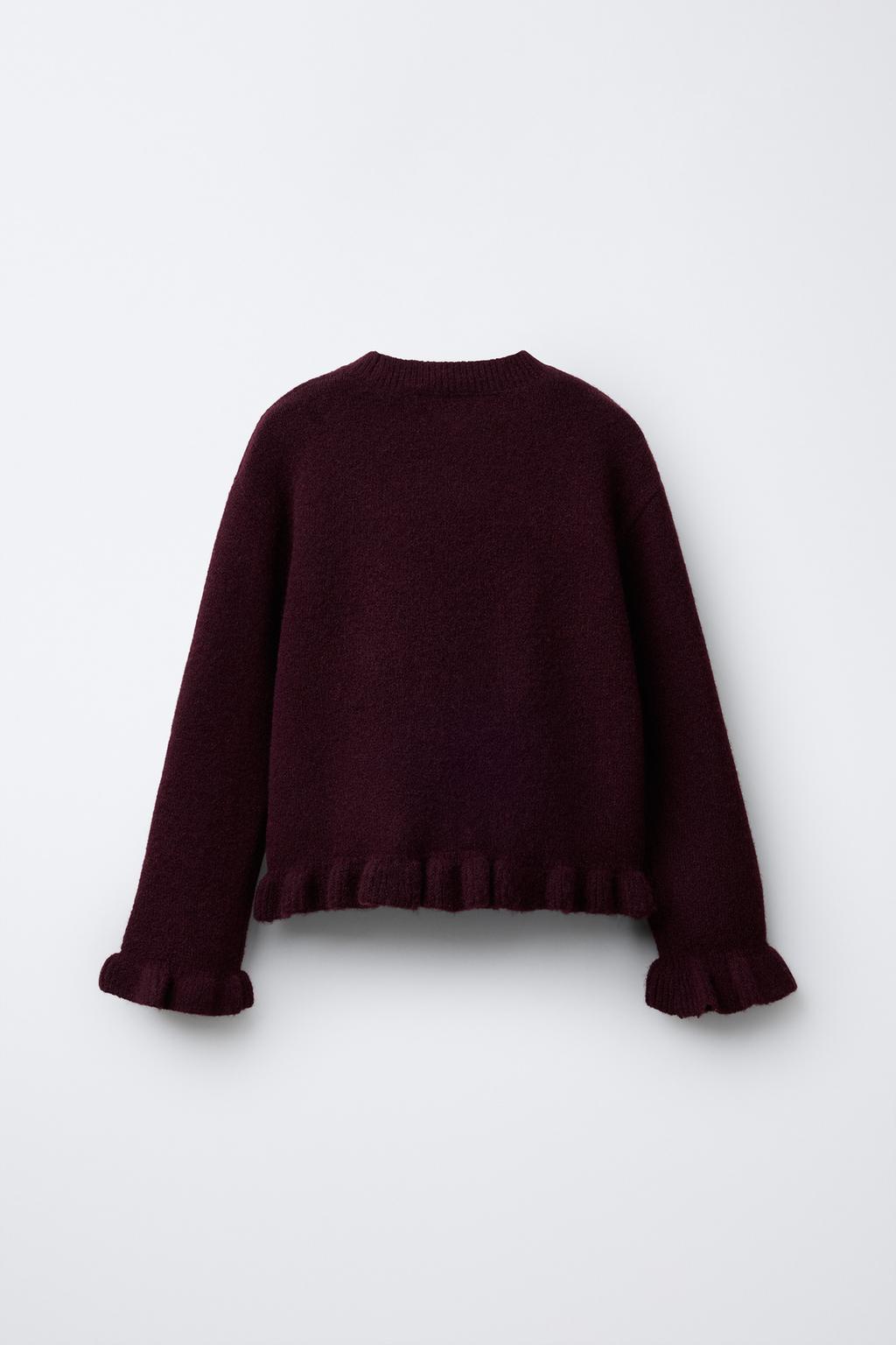 ВЯЗАНЫЙ ДЖЕМПЕР С ВОЛАНАМИ