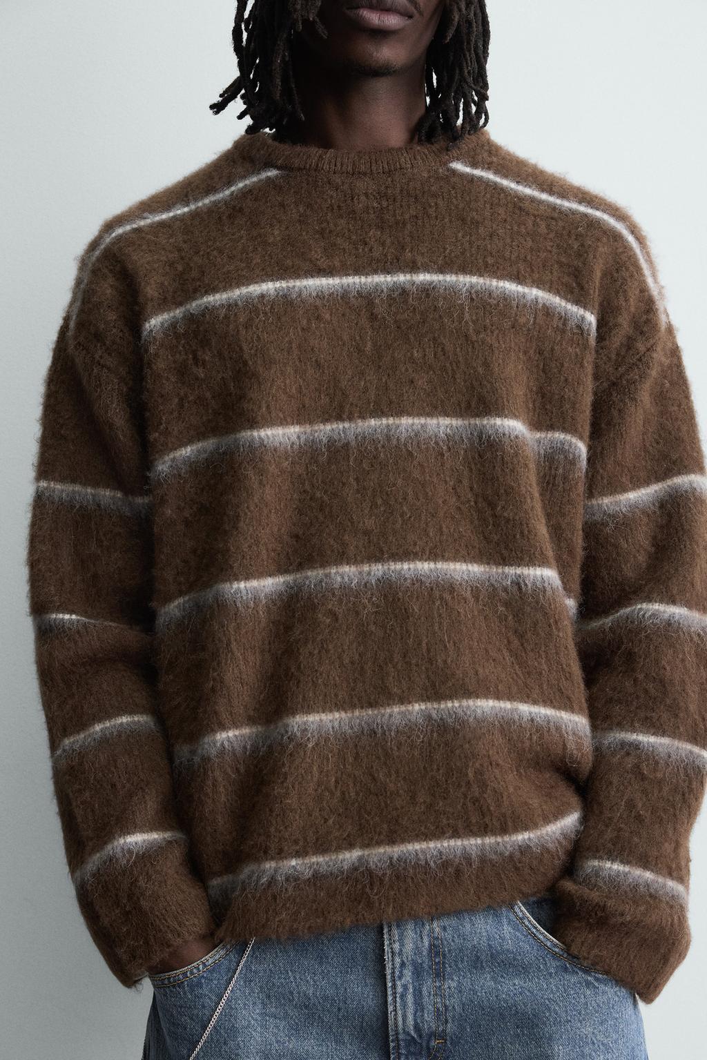 СВИТЕР ИЗ РЕЛЬЕФНОЙ ТКАНИ В ПОЛОСКУ