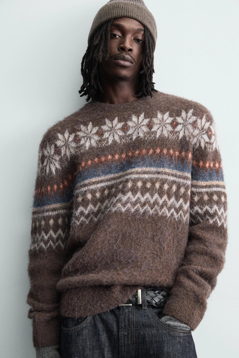 СВИТЕР JACQUARD С ГЕОМЕТРИЧЕСКОЙ ТЕКСТУРОЙ