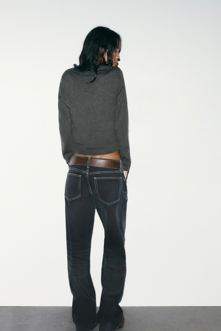 ДЖИНСЫ TRF WIDE LEG С НИЗКОЙ ПОСАДКОЙ