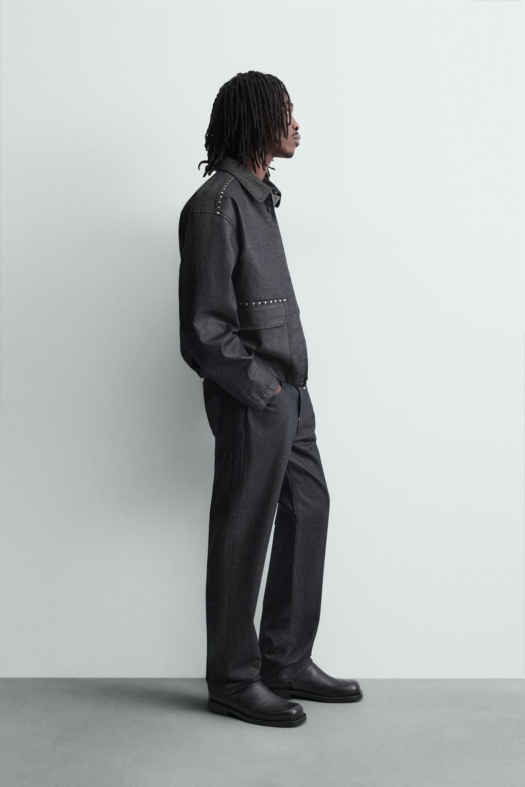 ДЖИНСЫ ПРЯМОГО КРОЯ С ВОЩЕНЫМ ПОКРЫТИЕМ