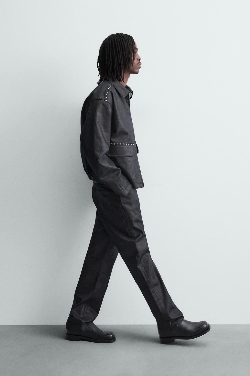 ДЖИНСЫ ПРЯМОГО КРОЯ С ВОЩЕНЫМ ПОКРЫТИЕМ