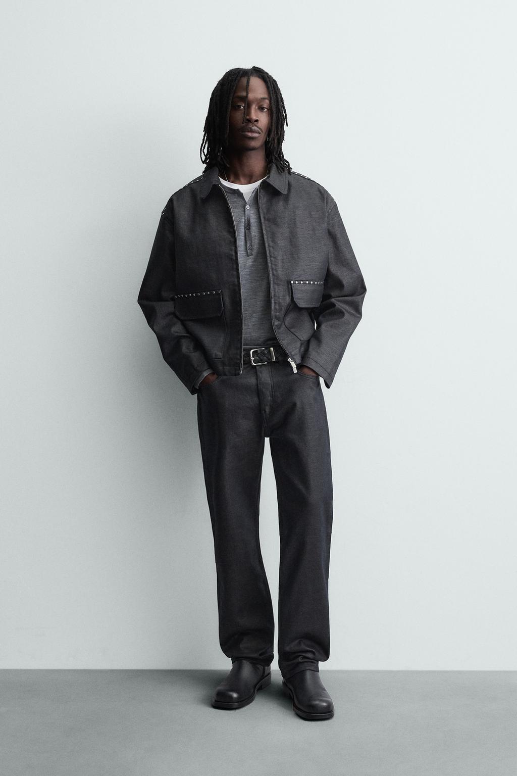 ДЖИНСЫ ПРЯМОГО КРОЯ С ВОЩЕНЫМ ПОКРЫТИЕМ