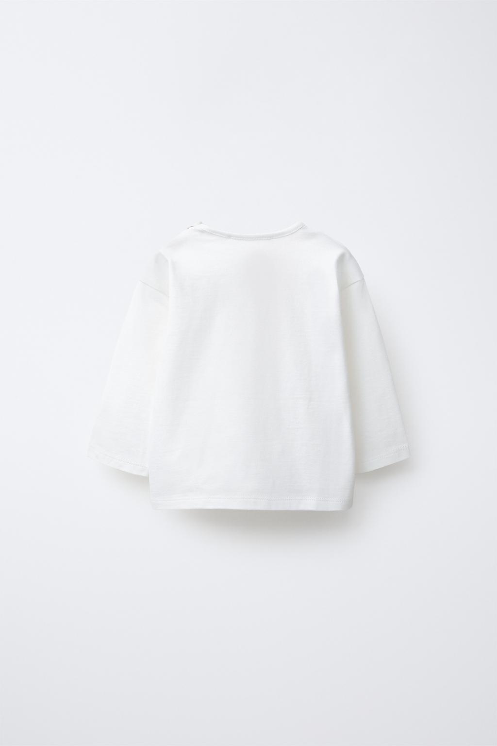 ФУТБОЛКА С АППЛИКАЦИЕЙ МЕДВЕДЕЙ ИЗ МАХРОВОЙ ТКАНИ