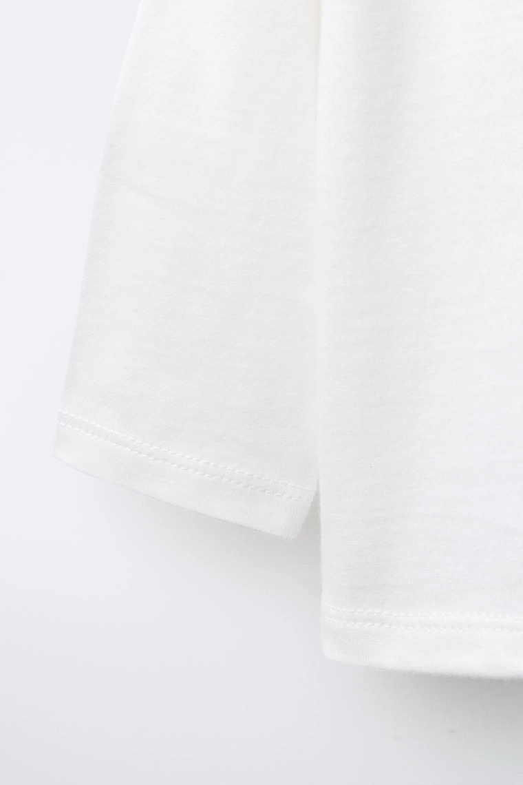 ФУТБОЛКА С АППЛИКАЦИЕЙ МЕДВЕДЕЙ ИЗ МАХРОВОЙ ТКАНИ