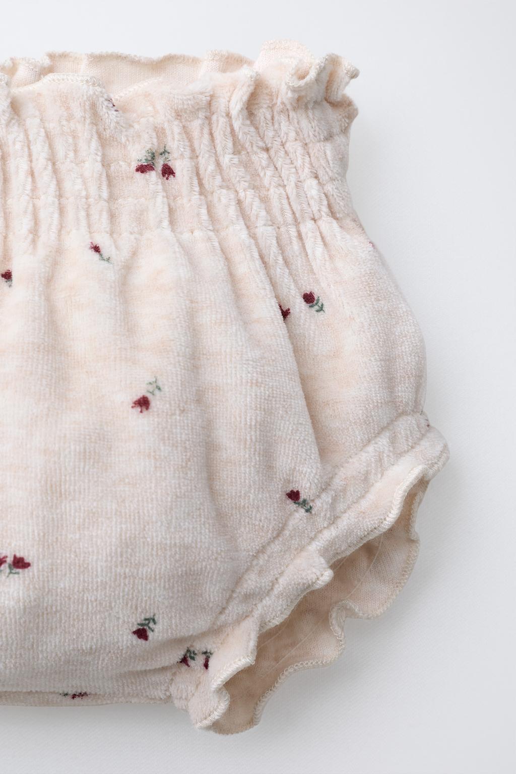 ТРУСЫ ИЗ ВЕЛЮРА С ЦВЕТОЧНЫМ ПРИНТОМ