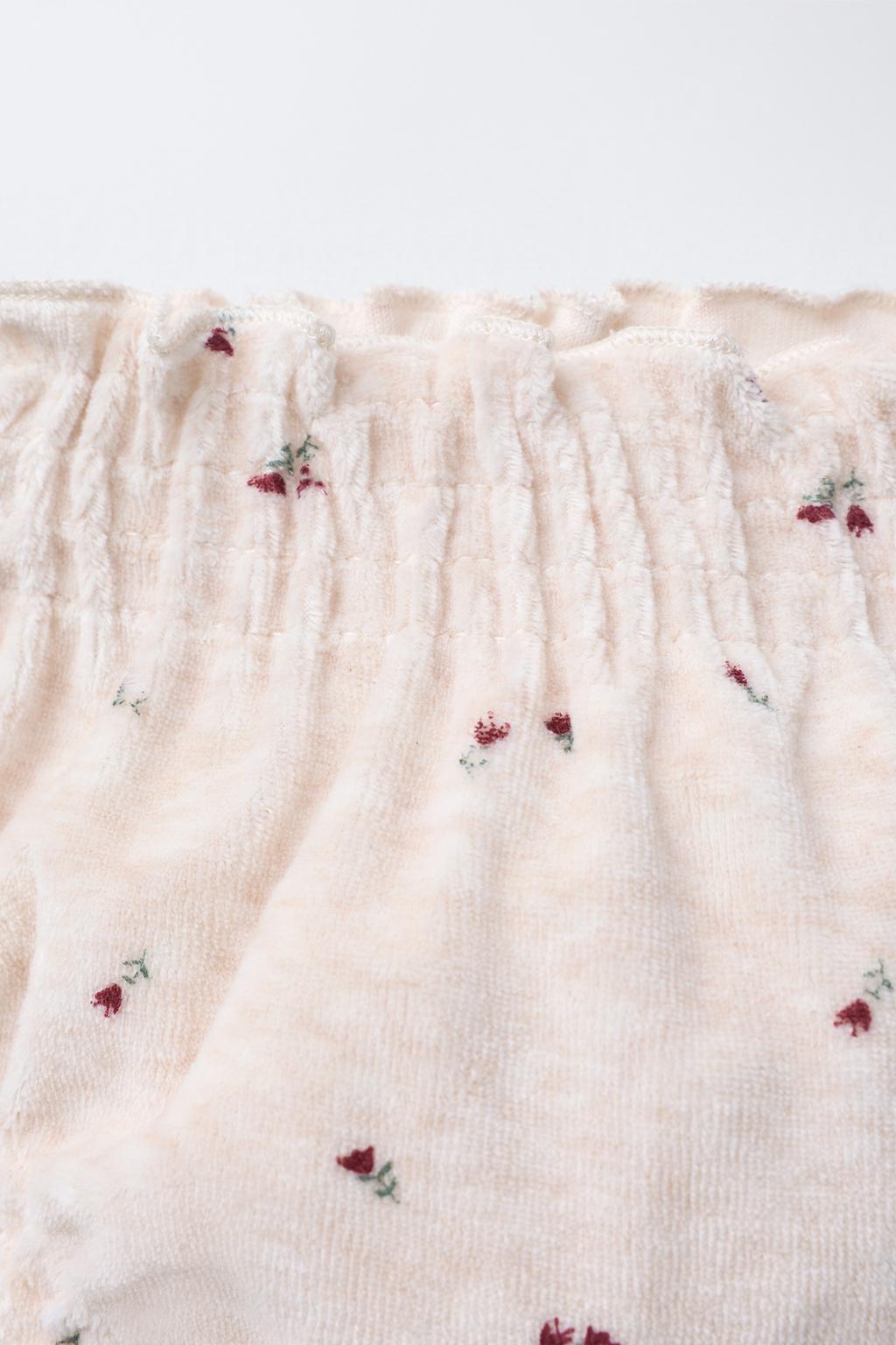 ТРУСЫ ИЗ ВЕЛЮРА С ЦВЕТОЧНЫМ ПРИНТОМ