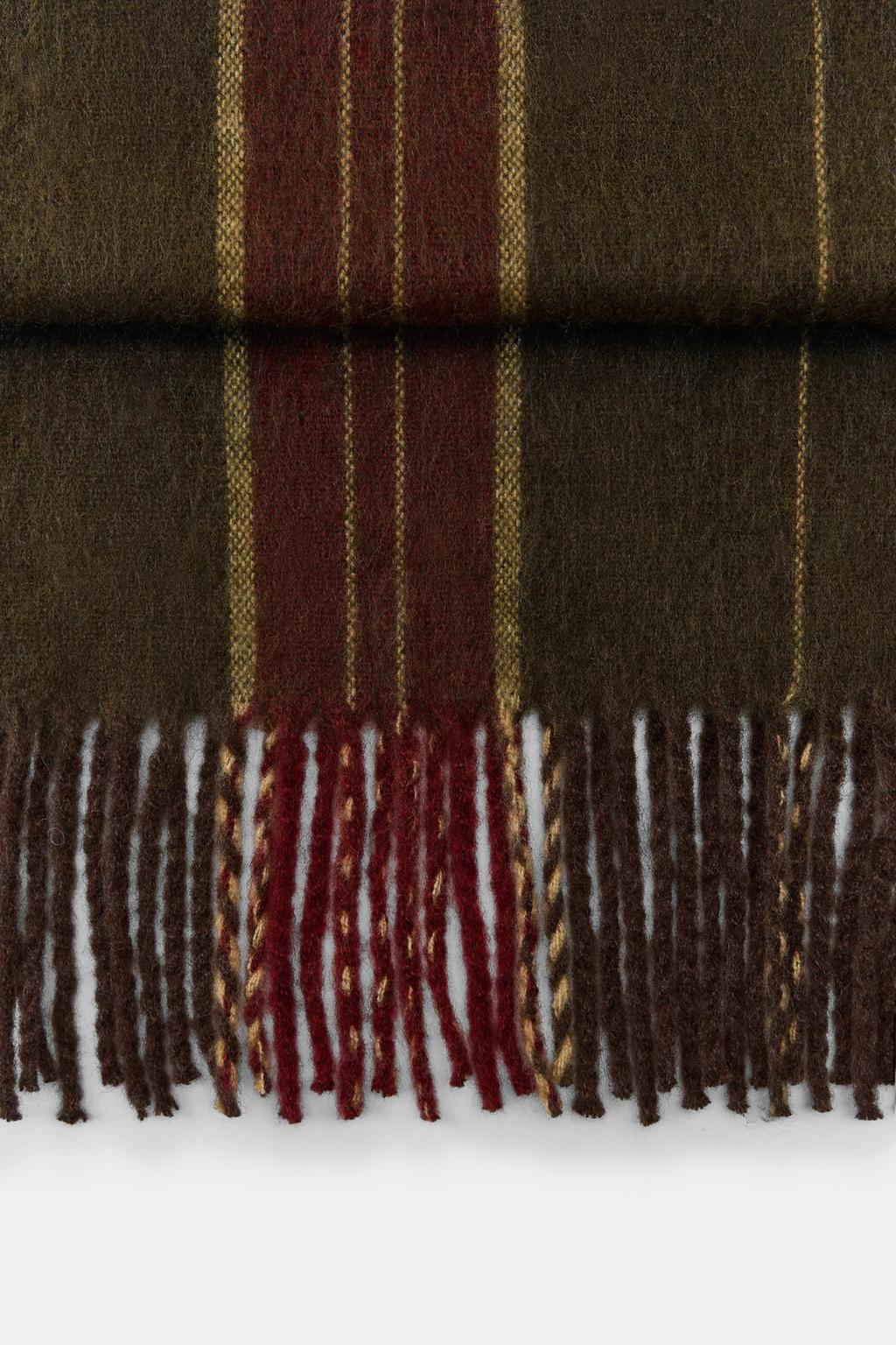 ШАРФ В КЛЕТКУ С БАХРОМОЙ