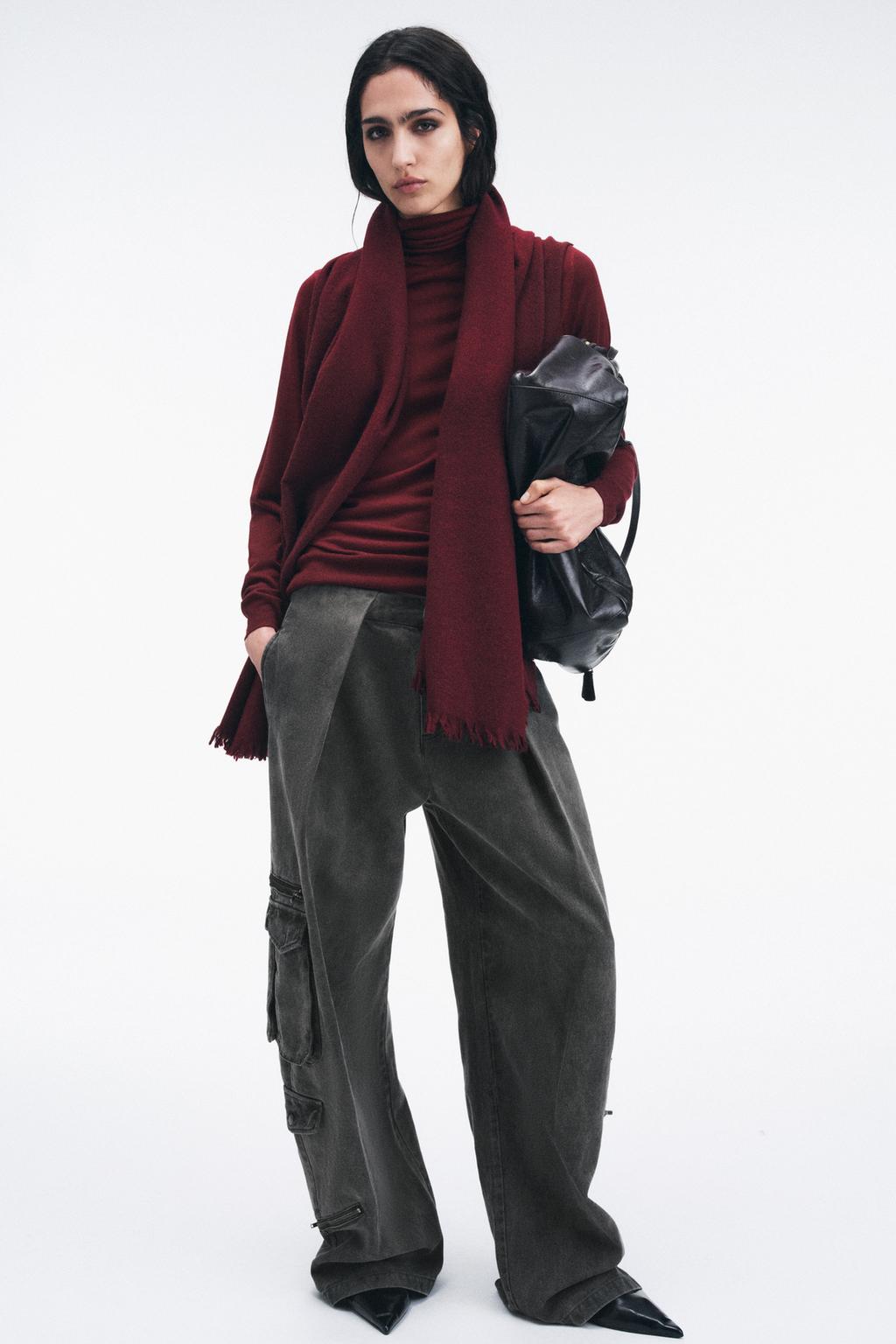 ОДНОТОННЫЙ ШАРФ С ШЕРСТЬЮ