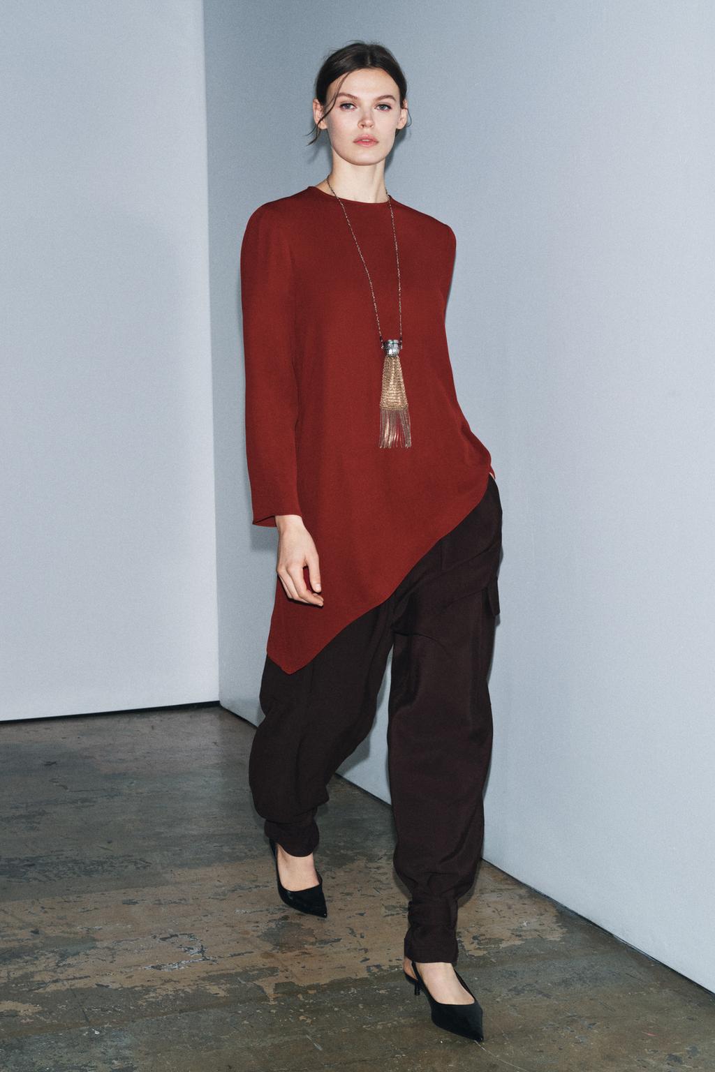 АСИММЕТРИЧНЫЙ СТРУЯЩИЙСЯ ТОП ИЗ КОЛЛЕКЦИИ ZW